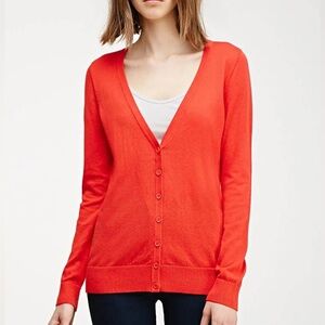 GAP Women's Bright orange Cardigan Sweater